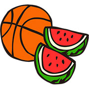 (バスケットボールTシャツ)Basketball×Watermelon